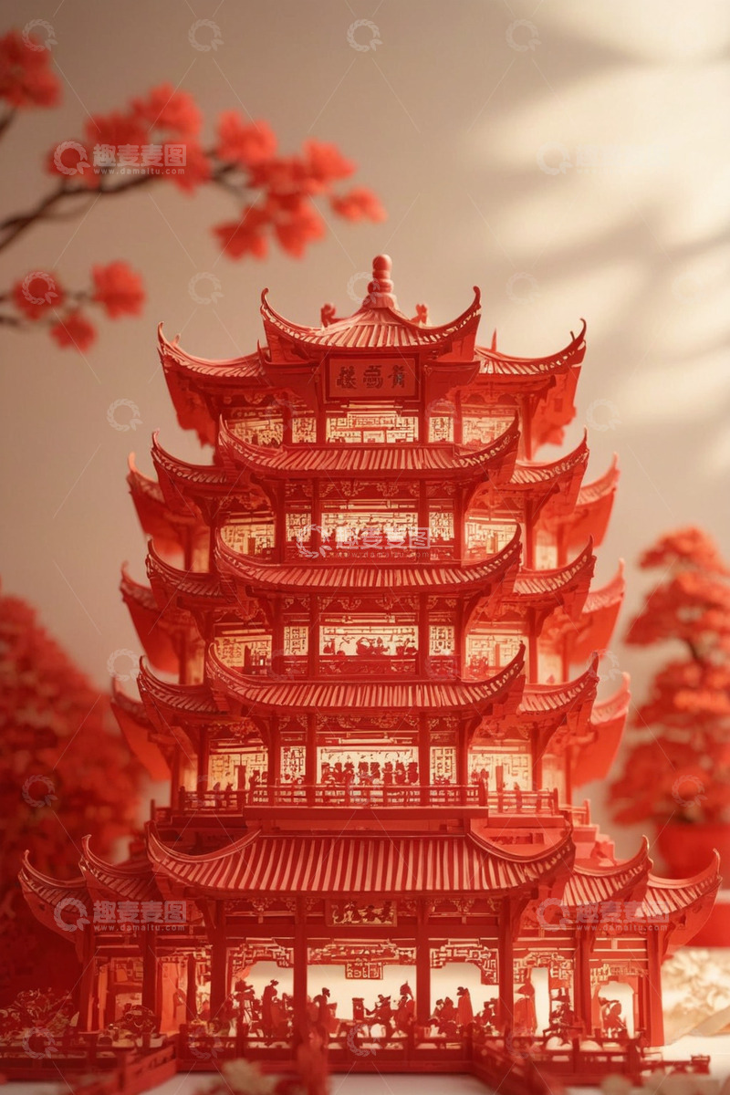 湖北武汉地标建筑黄鹤楼