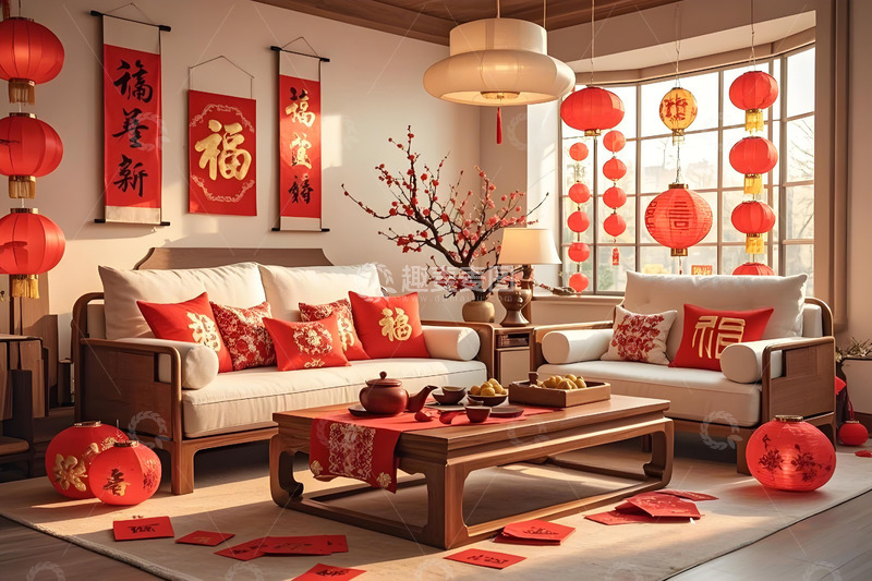高清大图下载【趣麦麦图】春节家居室内场景摄影图