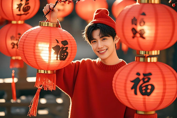 春节人物年俗摄影图