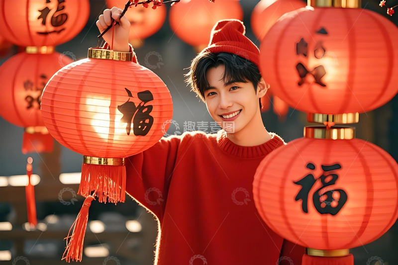 春节人物年俗摄影图