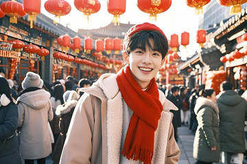 春节年俗庙会庆祝场景摄影图6