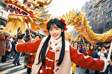 春节年俗庙会庆祝场景摄影图2