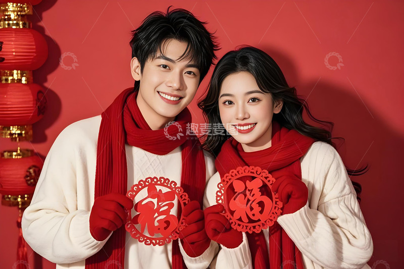 高清大图下载【趣麦麦图】春节情侣人物摄影图1