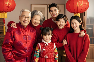 春节一家人人物摄影图1