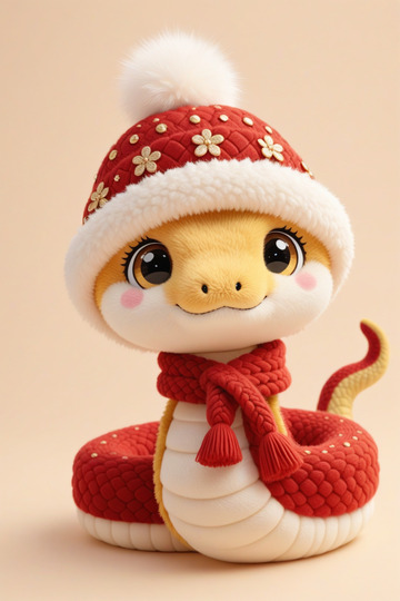 蛇年毛绒小蛇形象