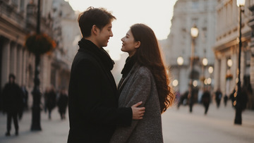 情人节情侣街拍摄影图1