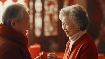 新年拜年老人喜庆摄影图1