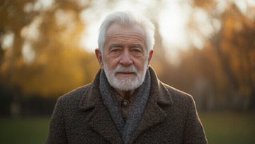 欧洲老人室外摄影图