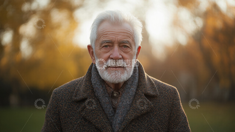 欧洲老人室外摄影图