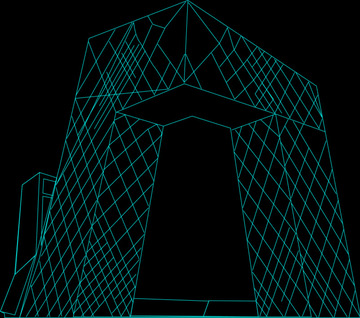 中国地标建筑北京中央电视台线稿图1