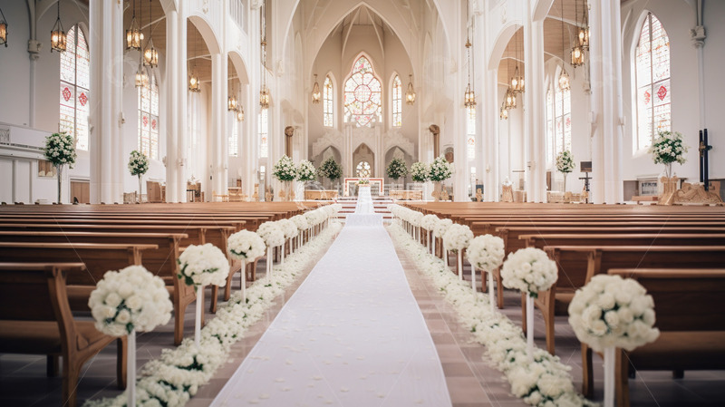高清大图下载【趣麦麦图】婚礼教堂场景摄影图1