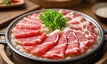 火锅食材火锅肉片肥牛肉类摄影