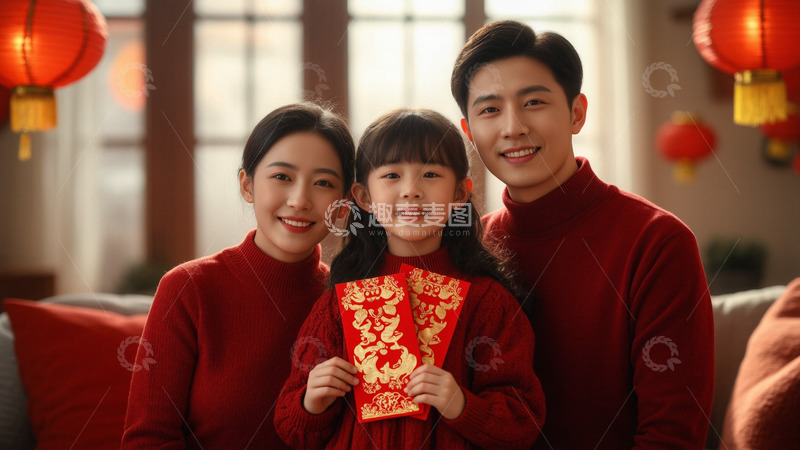 高清大图下载【趣麦麦图】春节人物红色拜年摄影图3