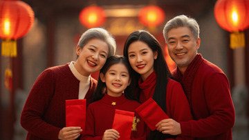 春节人物红色拜年摄影图5