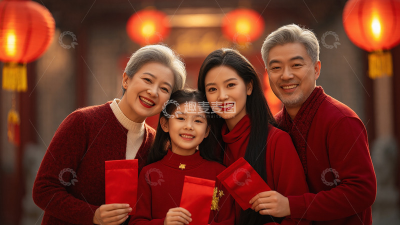 高清大图下载【趣麦麦图】春节人物红色拜年摄影图5