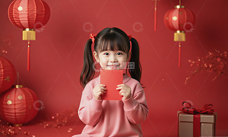 高清大图下载【趣麦麦图】春节拜年人物儿童红色喜庆摄影2