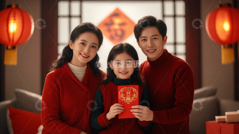 高清大图下载【趣麦麦图】春节人物红色拜年摄影图2