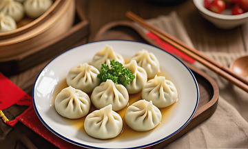 美食中餐灌汤包包子摄影图