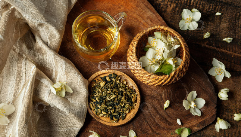 高清大图下载【趣麦麦图】自然花茶场景作海报背景很迷人