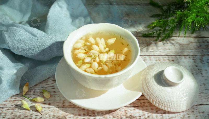 高清大图下载【趣麦麦图】秀丽的茉莉花茶照做贺卡背景超温馨