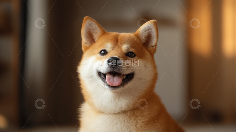 宠物狗狗柴犬室内摄影图