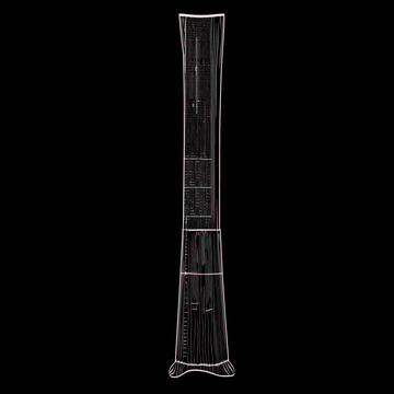 中国地标建筑北京中信大厦线稿图