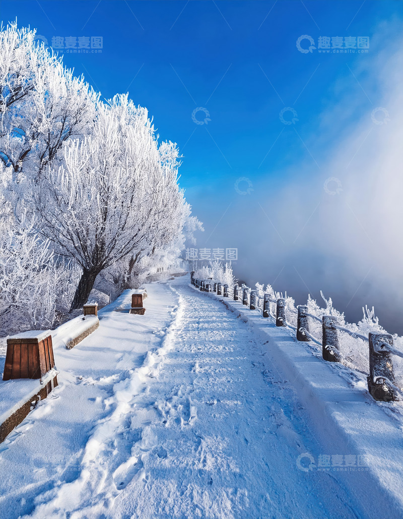 高清大图下载【趣麦麦图】清新的雾凇雪景图