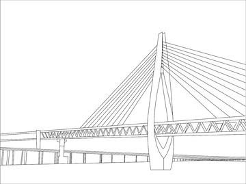 重庆千厮门大桥,线稿