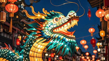 春节元宵节龙灯花灯摄影图1