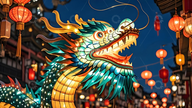 春节元宵节龙灯花灯摄影图1