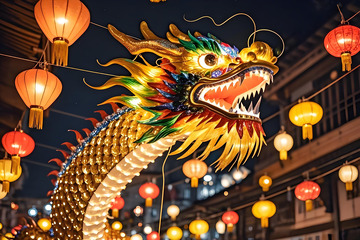 春节元宵节龙灯花灯摄影图3