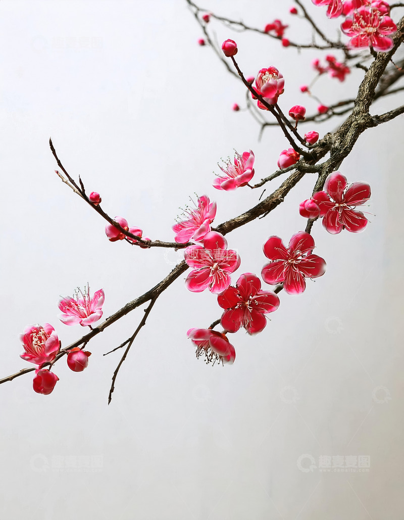 背景虚化的梅花