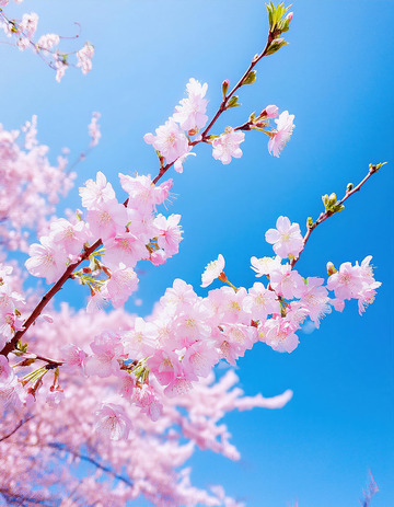 蓝天背景樱花图1