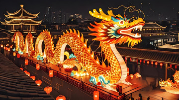 春节元宵节龙灯花灯摄影图4