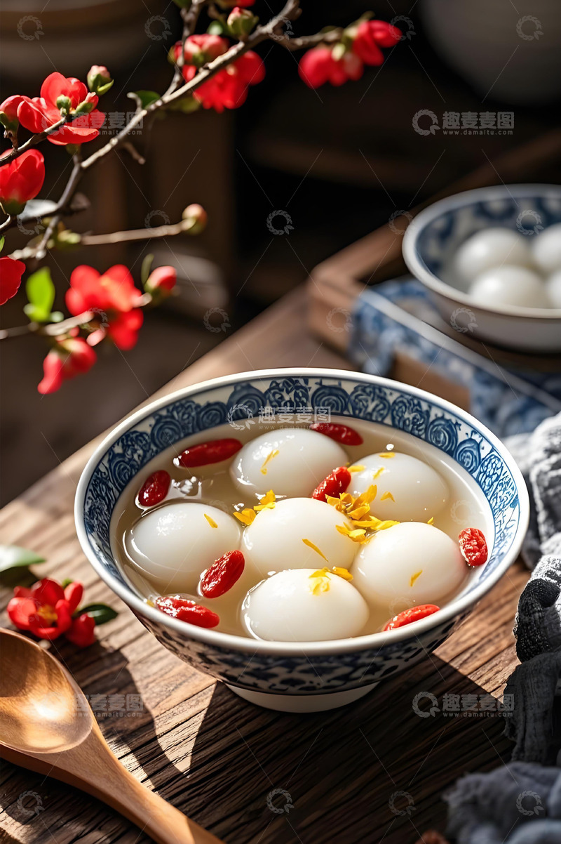 高清大图下载【趣麦麦图】元宵节中式美食汤圆摄影图1