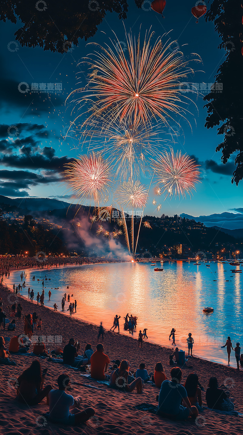  春节烟花夜景 1