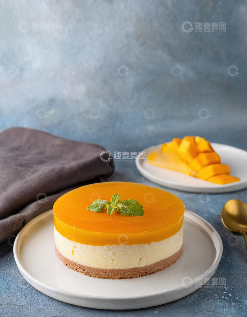 高清大图下载【趣麦麦图】诱人芒果蛋糕