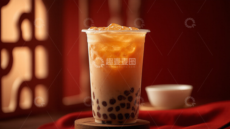 饮品珍珠奶茶饮料摄影图