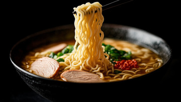 美味原味海鲜拉面摄影图