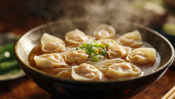 美食云吞馄饨面摄影图