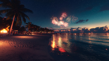  春节烟花夜景 2