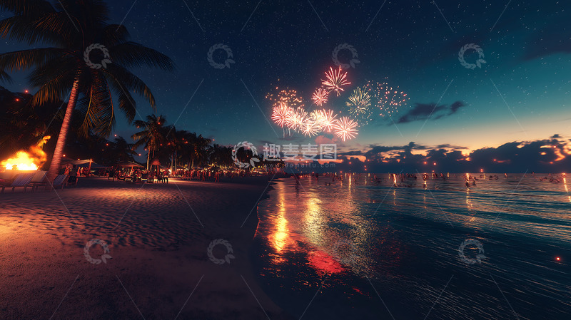  春节烟花夜景 2