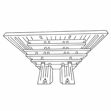 中国地标建筑上海世博园2线稿图