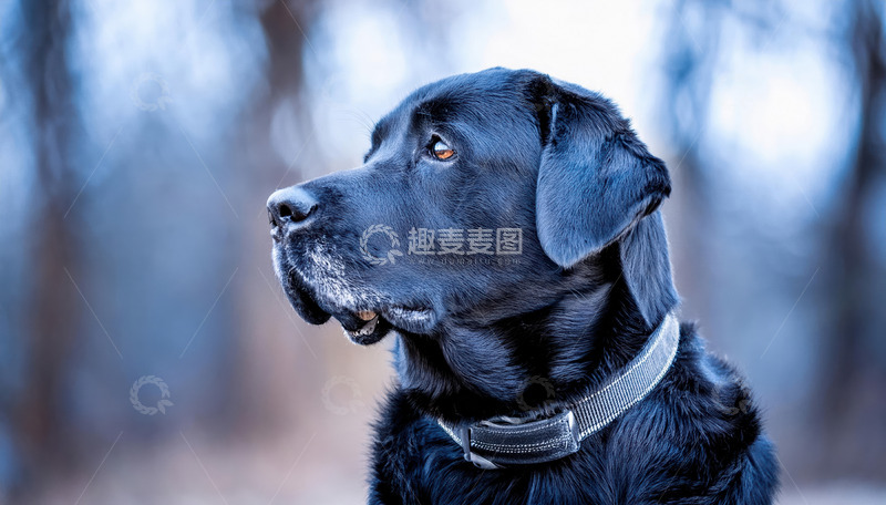 高清大图下载【趣麦麦图】拉布拉多犬侧面头部特写