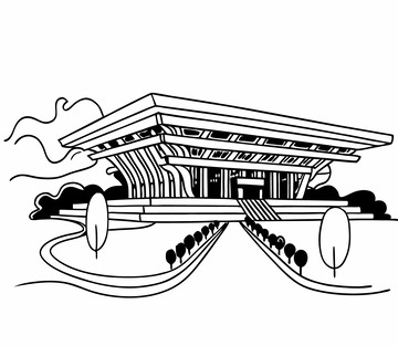 中国地标建筑上海世博园1线稿图