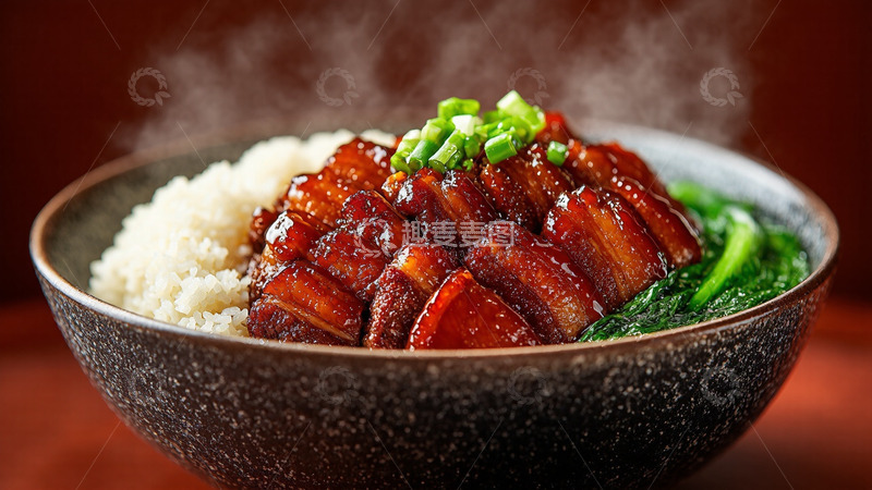 高清大图下载【趣麦麦图】美食美味卤肉饭摄影图