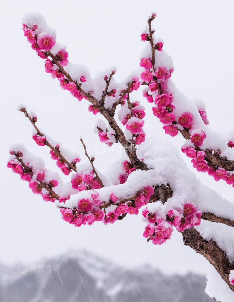 雪压枝头的梅花1