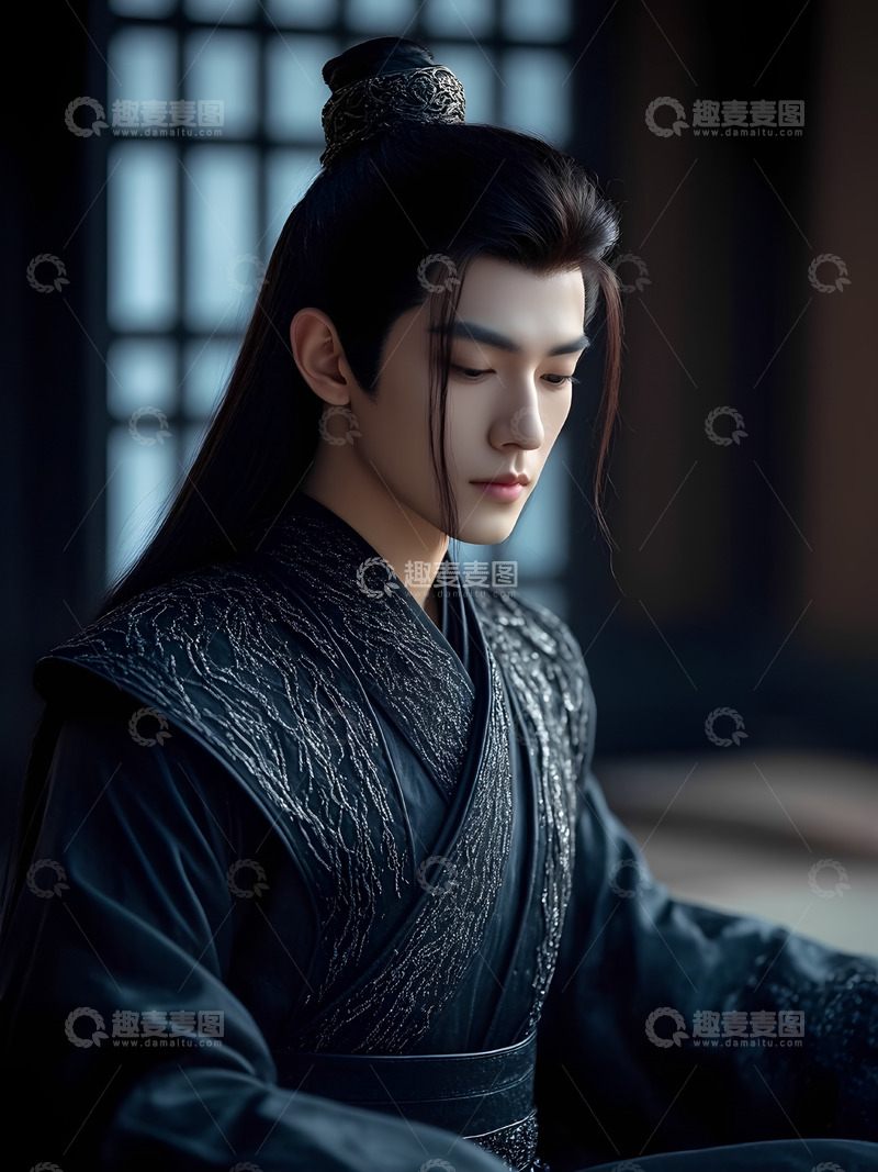 高清大图下载【趣麦麦图】-古风美男帅哥写真摄影图2