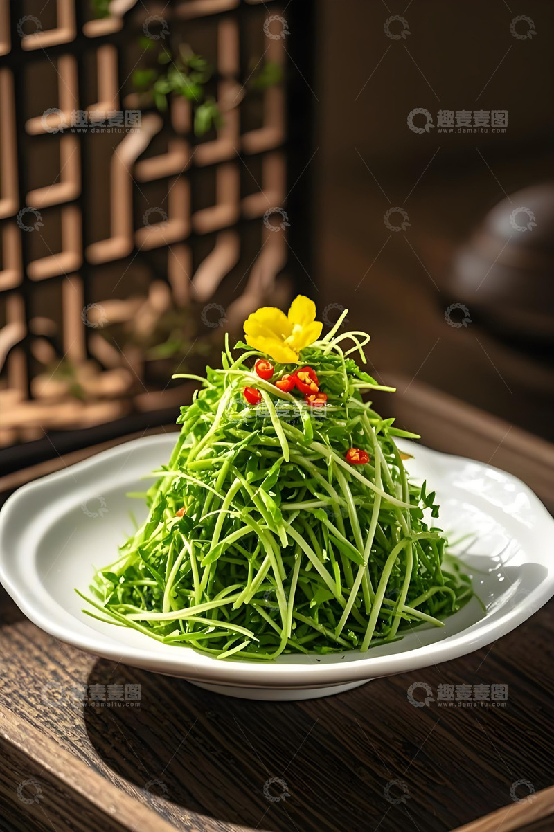 高清大图下载【趣麦麦图】香椿苗凉菜摄影图1