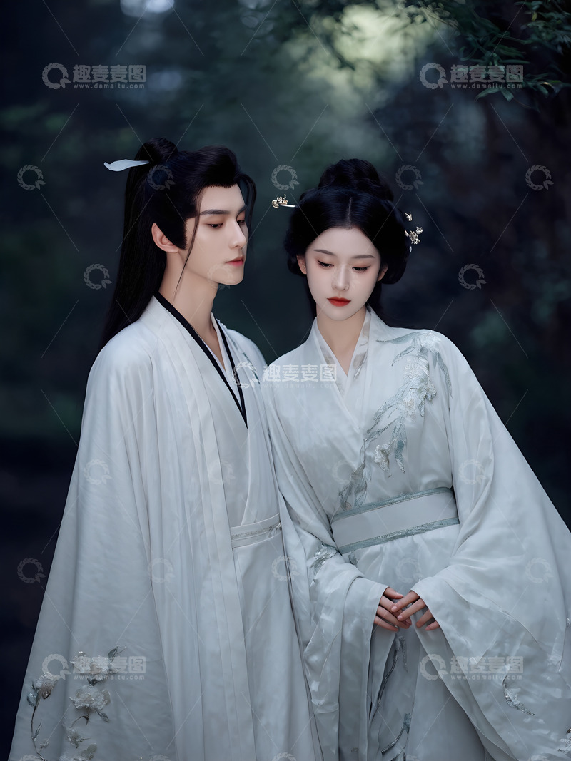 高清大图下载【趣麦麦图】古风情侣汉服写真艺术照